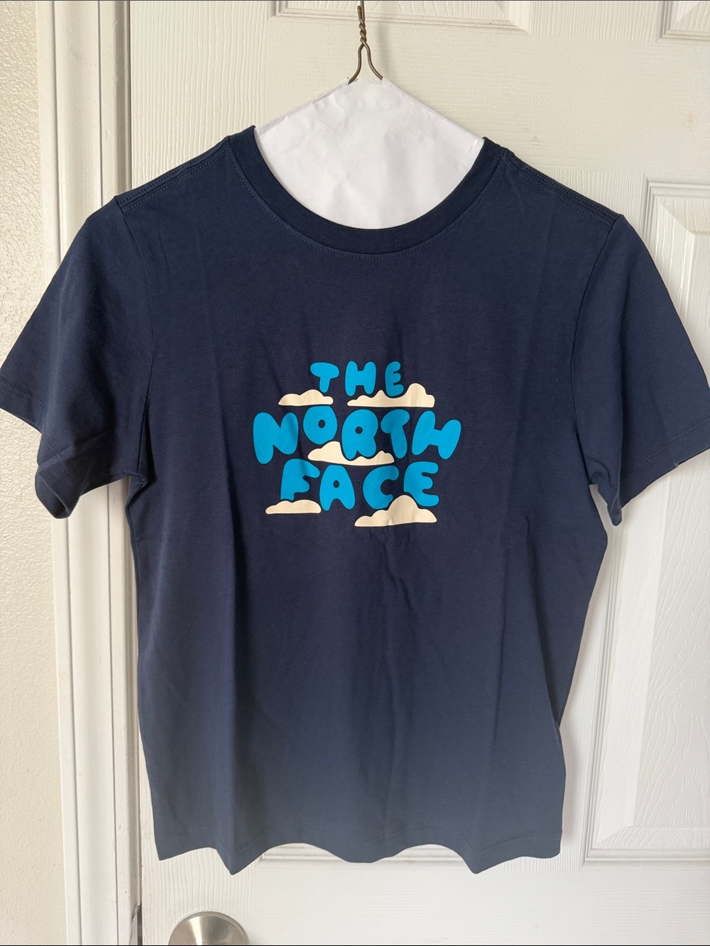 The North Face Kids Navy Tee with Bright Blue Logo